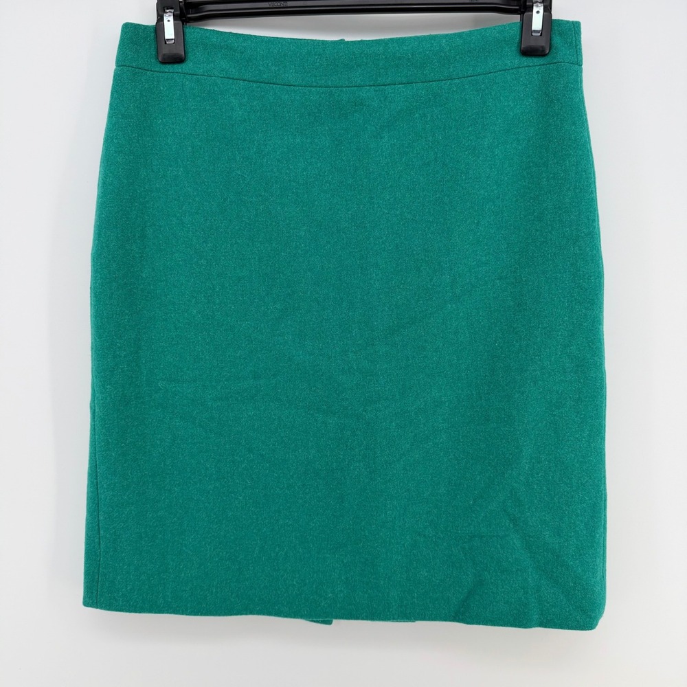 J.Crew The Pencil Skirt 8 Emerald Teal Green Wool Blend Lined Career 46575